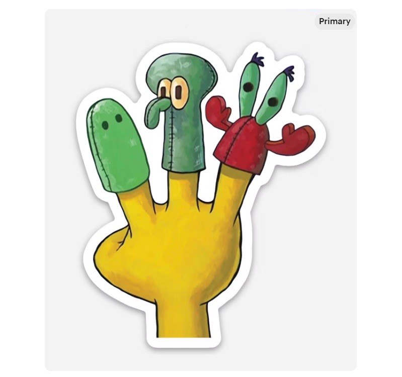 3” SpongeBob Sticker Matte Finish Dishwasher Safe