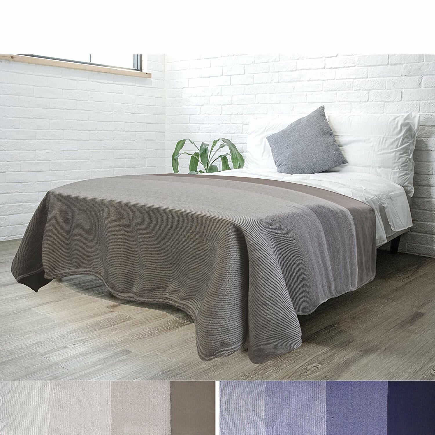 Gradient Ombre Fleece Throw Blanket Soft Plush Accent Decorative Bed Blanket