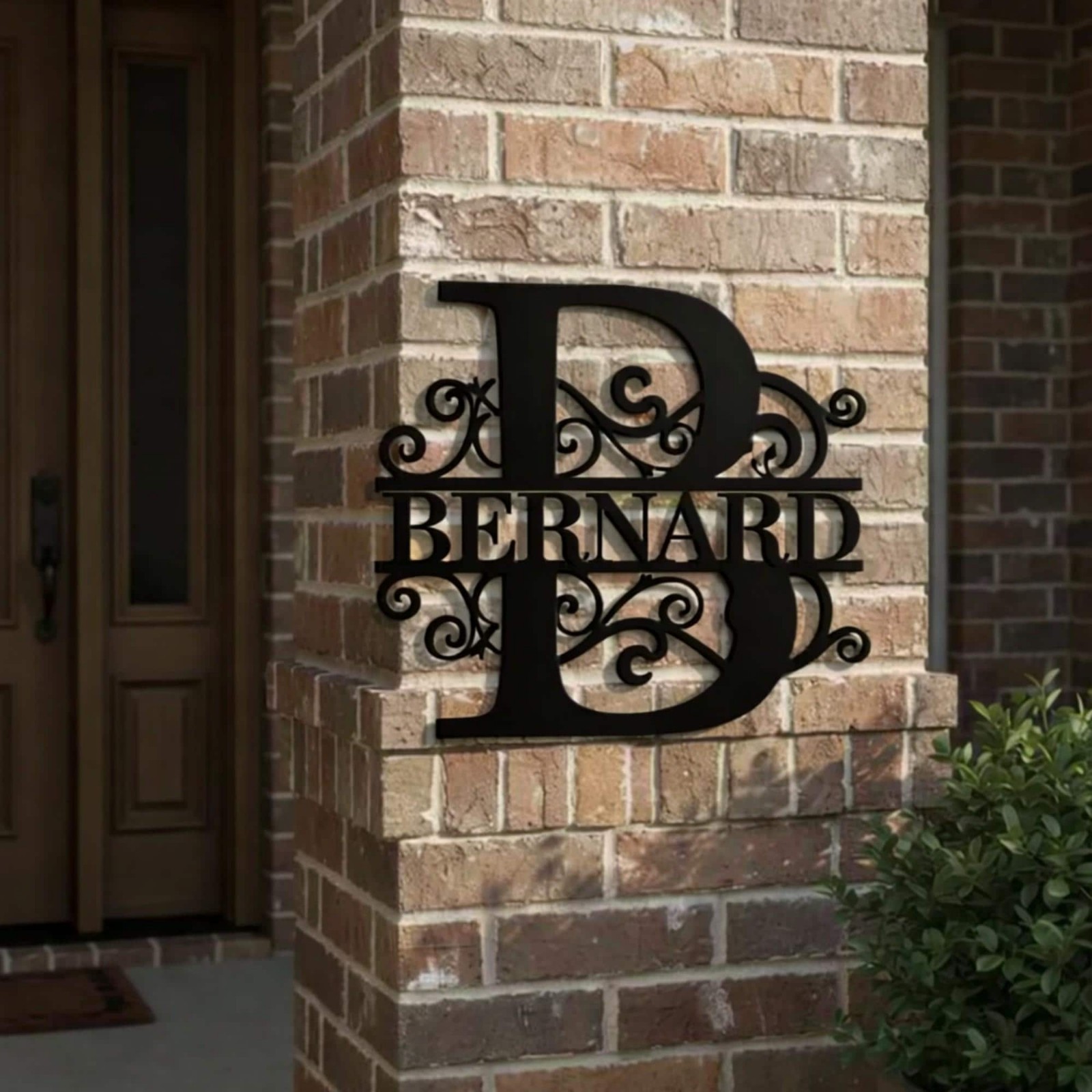 Custom Metal Sign, Personalized Monogram Name Wall Decor
