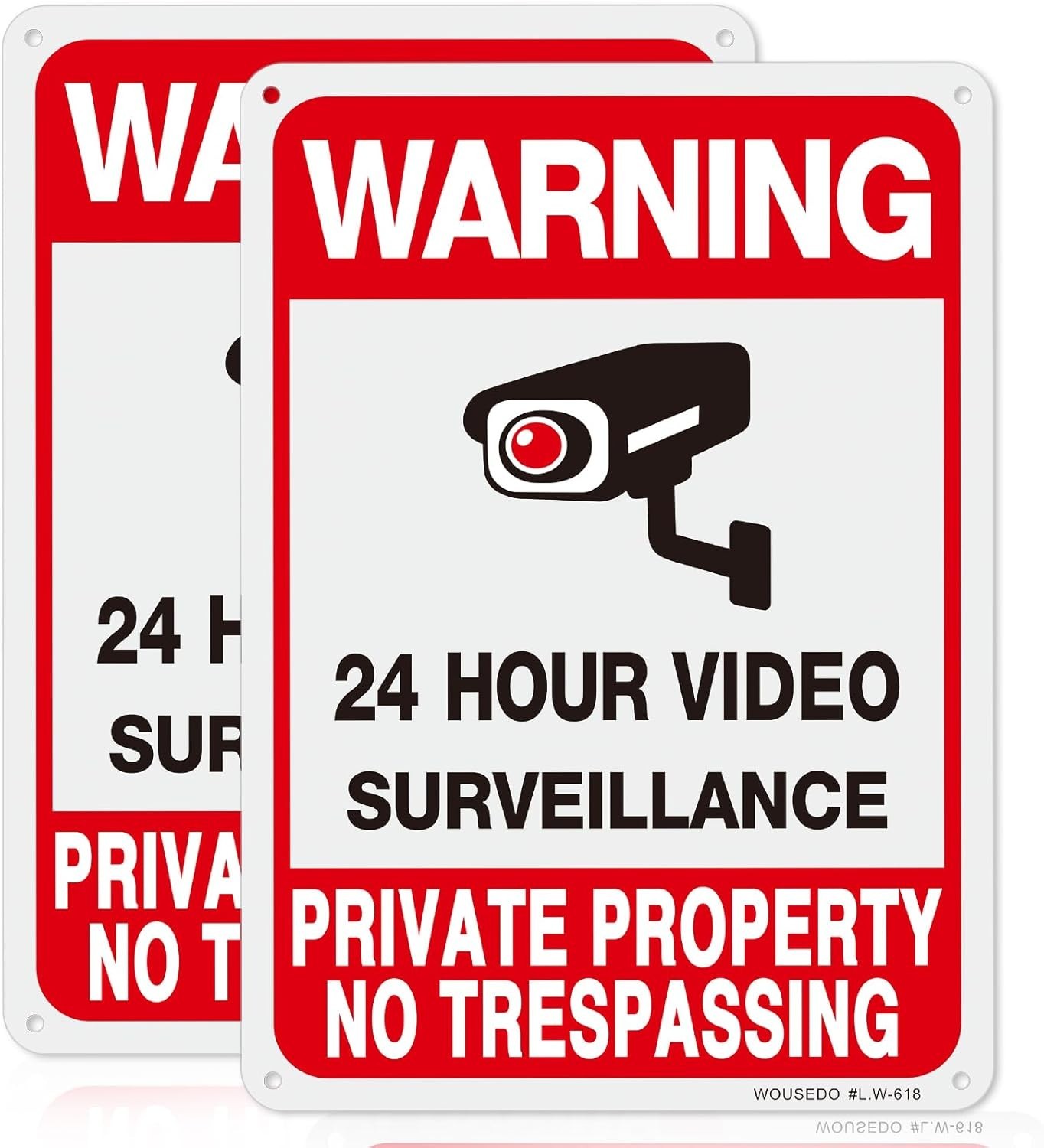 2 Large No Trespassing Signs Private Property 10X7 Inch Rust Free Aluminum