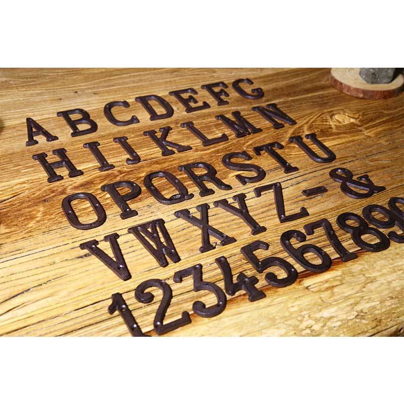 Cast Wrought Iron Black Antique House Door Alphabet Letters and Numbers HOT!