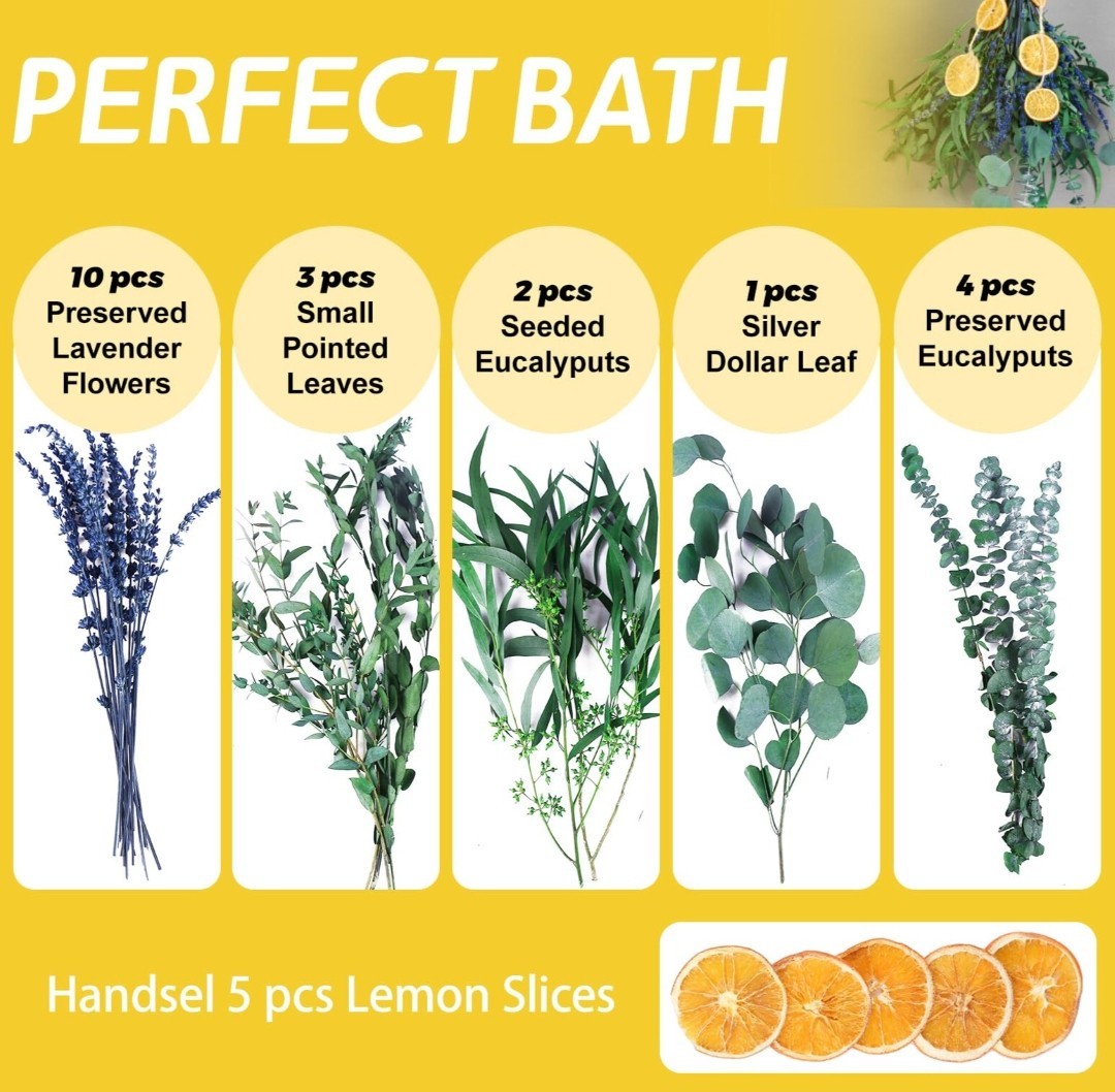 5 Mix Dried Eucalyptus & Lavender Shower Bundle 15–17″ Natural Decor