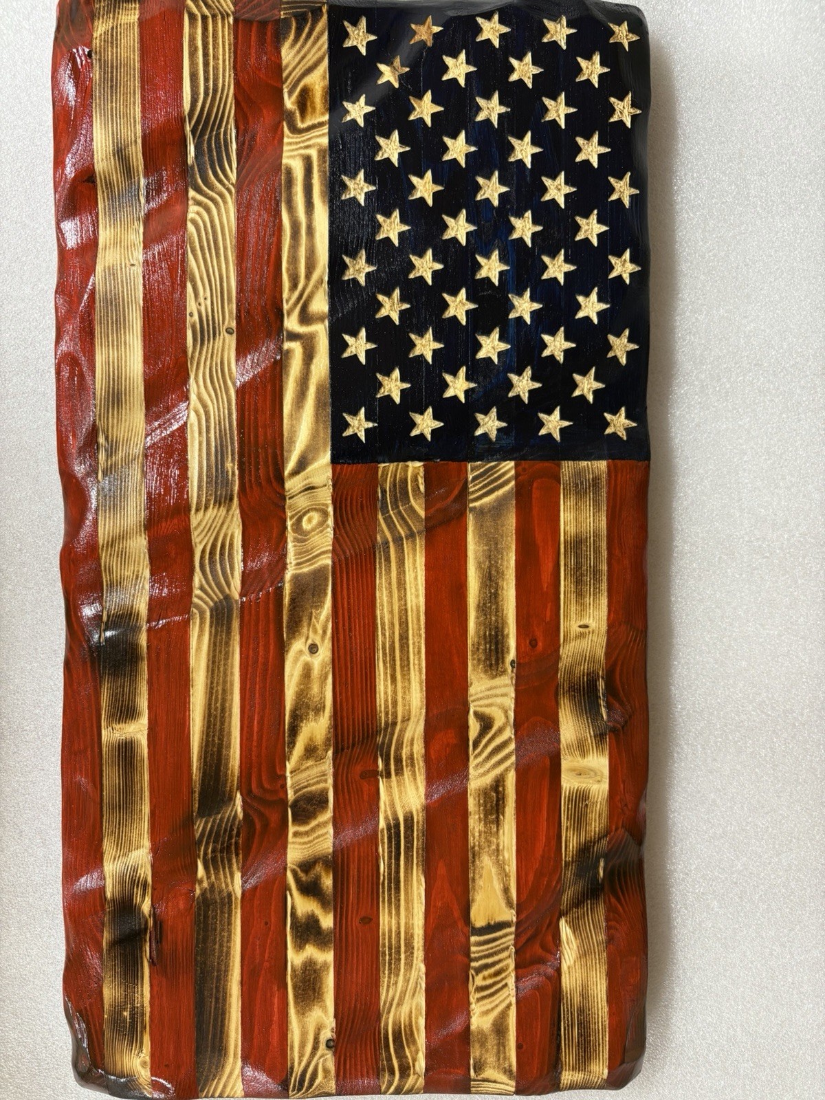 Rustic Wood American Flag Wall Plaque 13 Stars “We the People”
