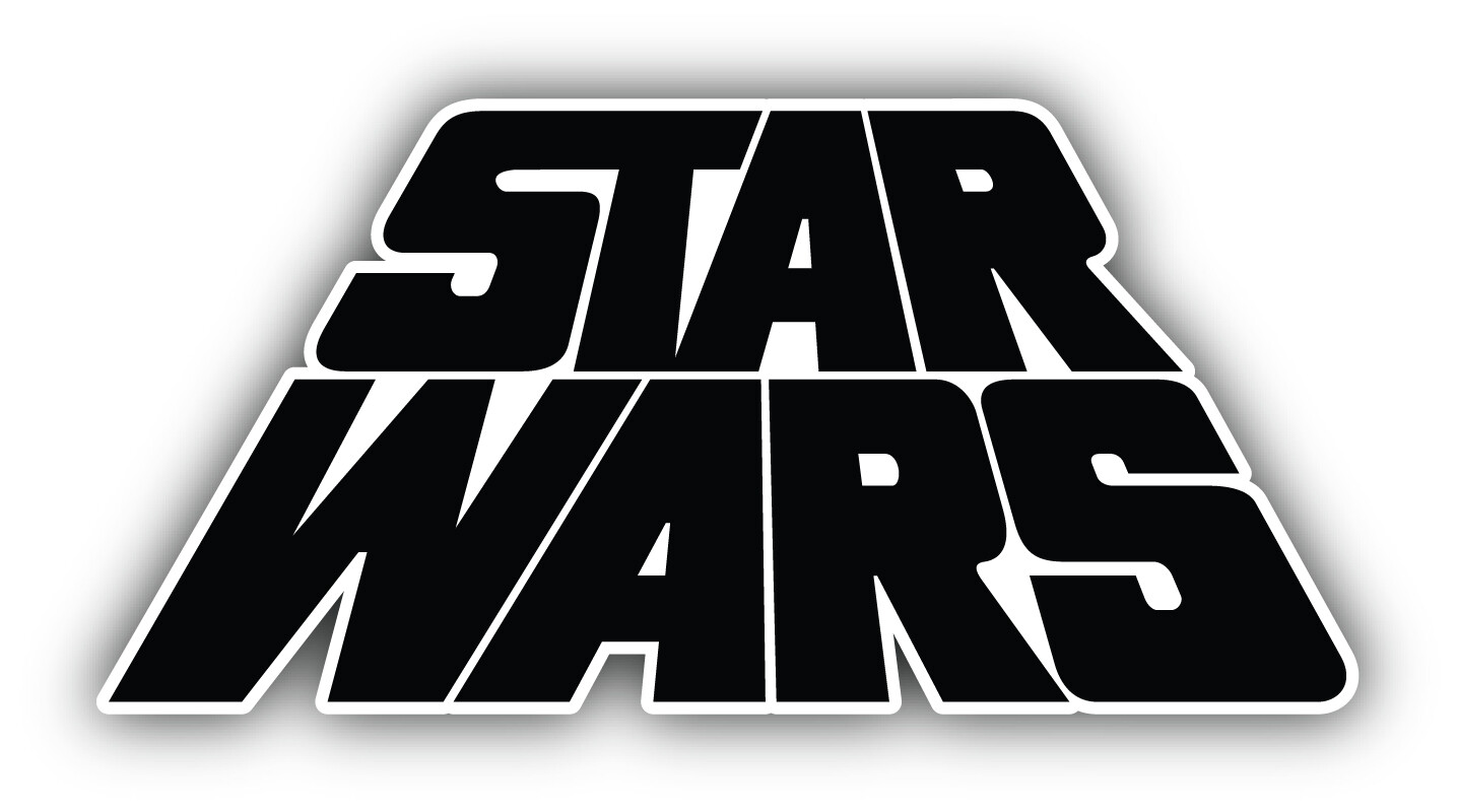 Star Wars Cartoon Black Logo Sticker Bumper Decal – ”SIZES”