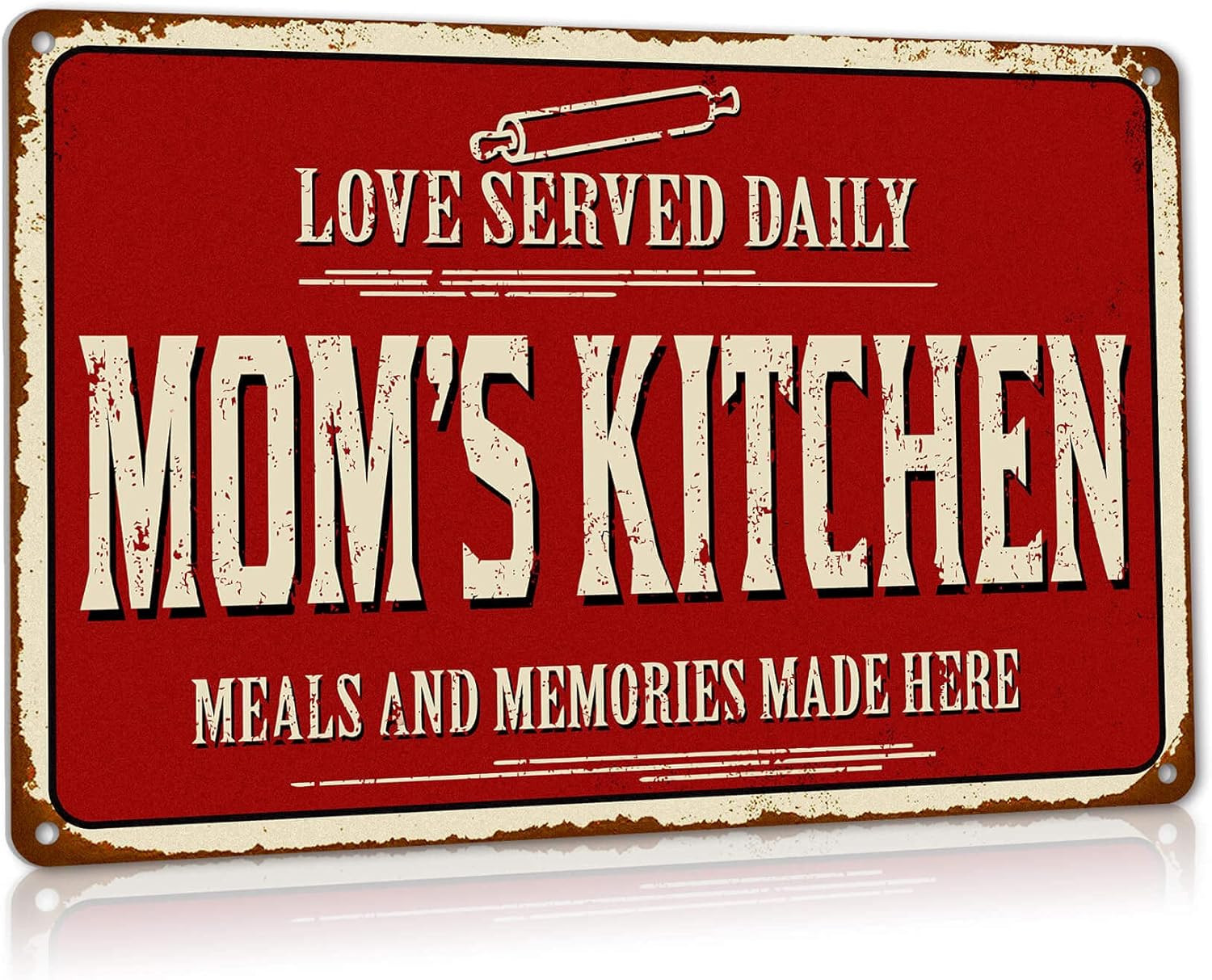Rustic Kitchen Wall Decor Old Country Aluminum Metal Sign, 12 X 8 Inches Home Di