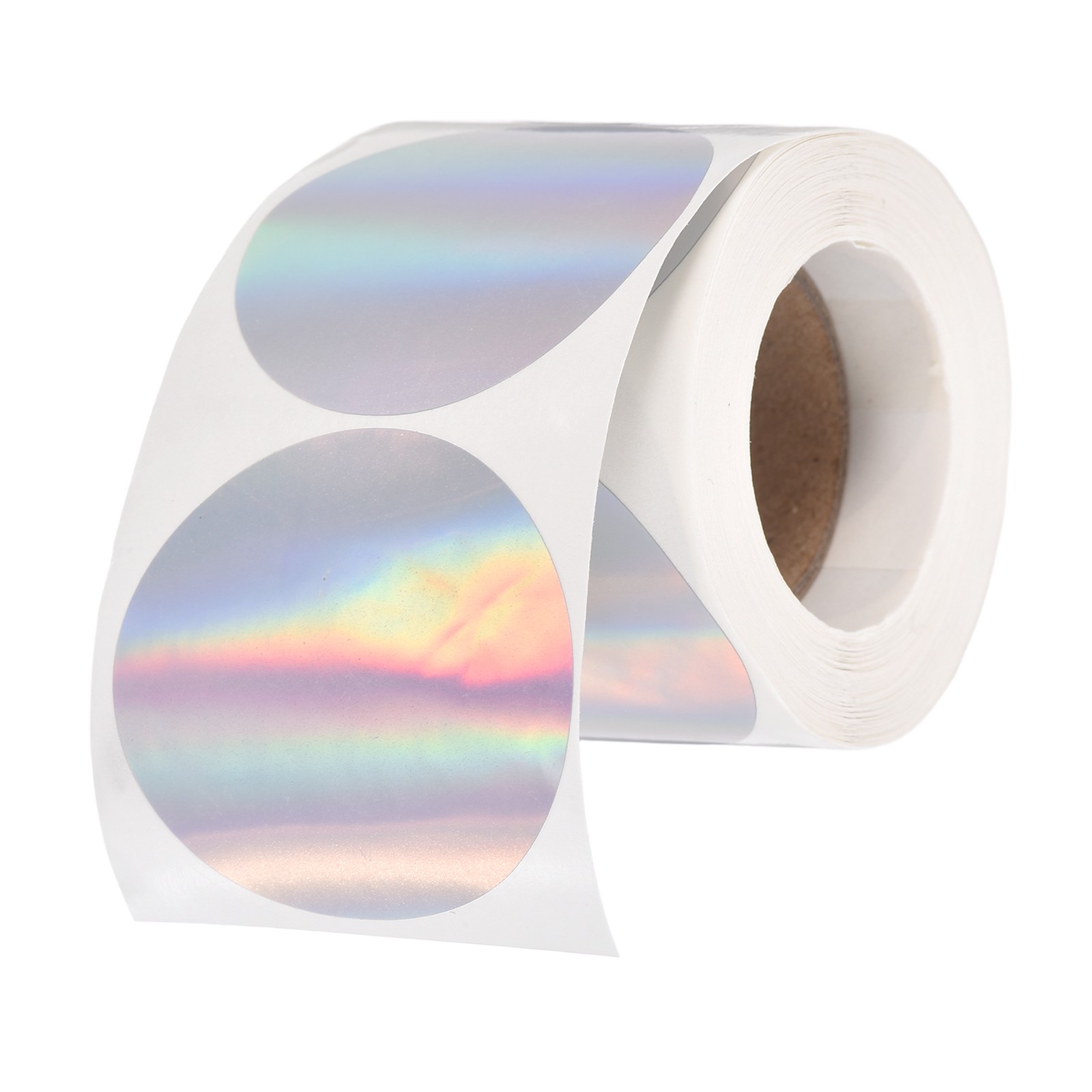 200pcs Round Thermal Label 1.5×1.5″ Self-Adhesive Thermal Stickers Silver
