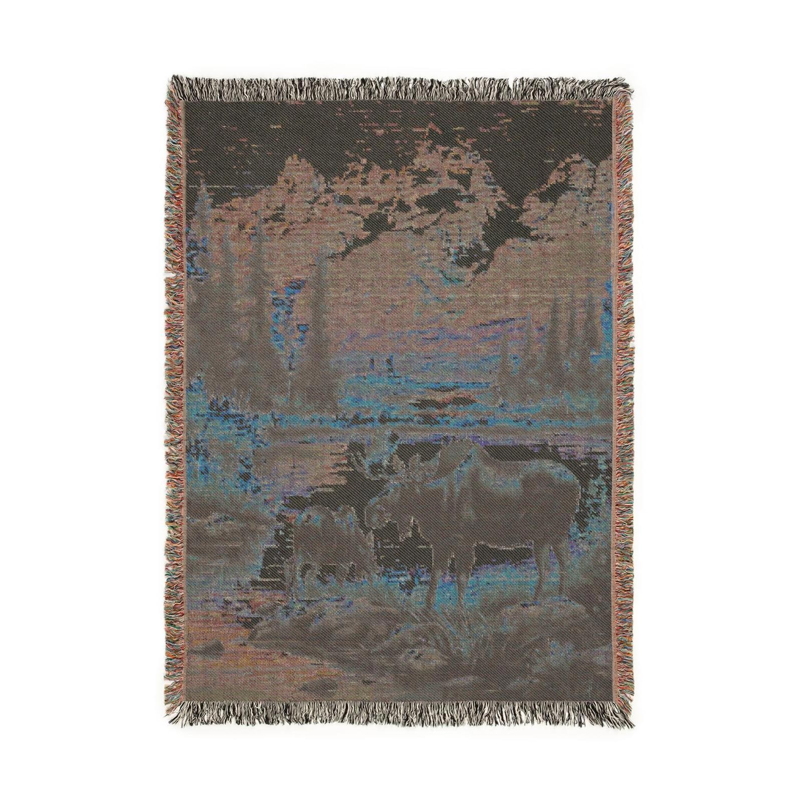 moose creek woven tapestry blanket (52by37)
