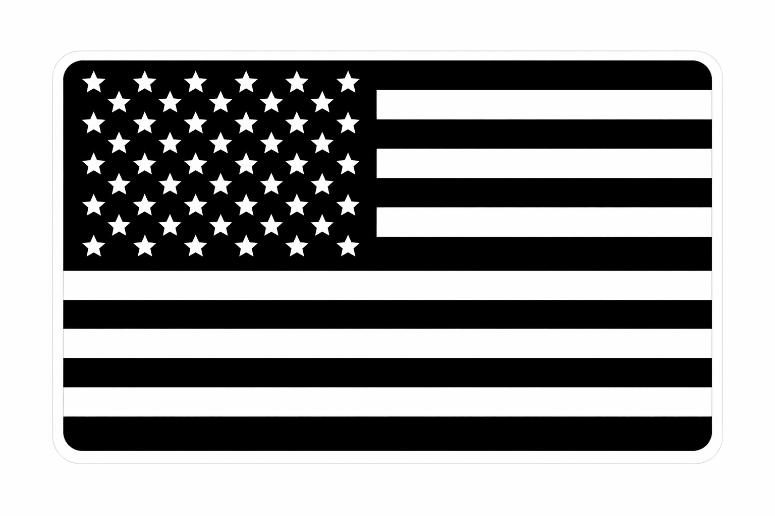 Black White American Flag Vinyl Decal Sticker Monochrome Patriotic USA Car Truck