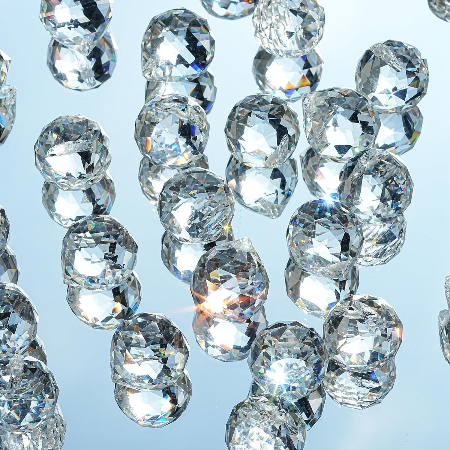 24Pcs 20mm Clear Crystal Ball Prisms for Suncatchers and Window Decor