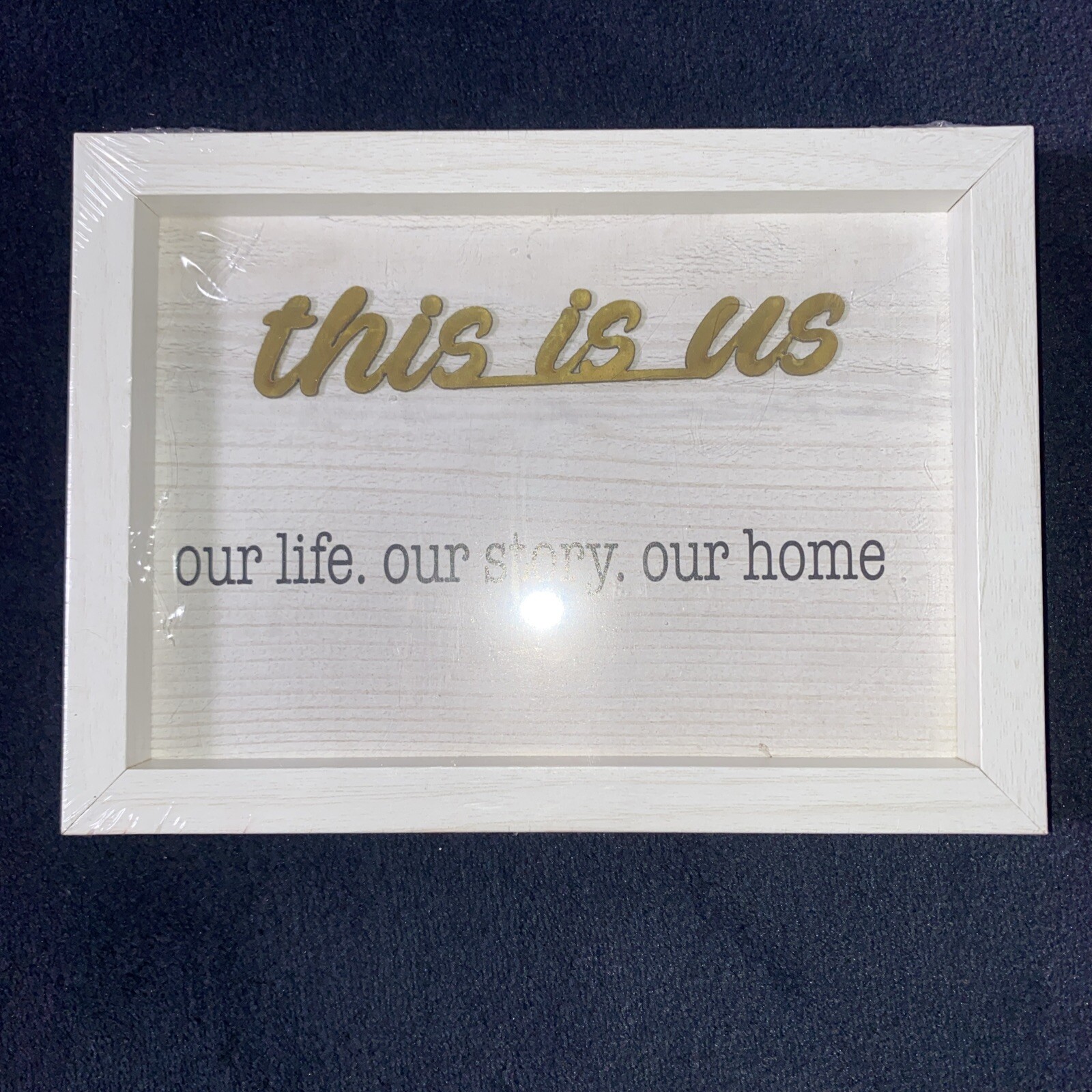 “This Is Us” Framed Contemporary Wooden Wall Art Small