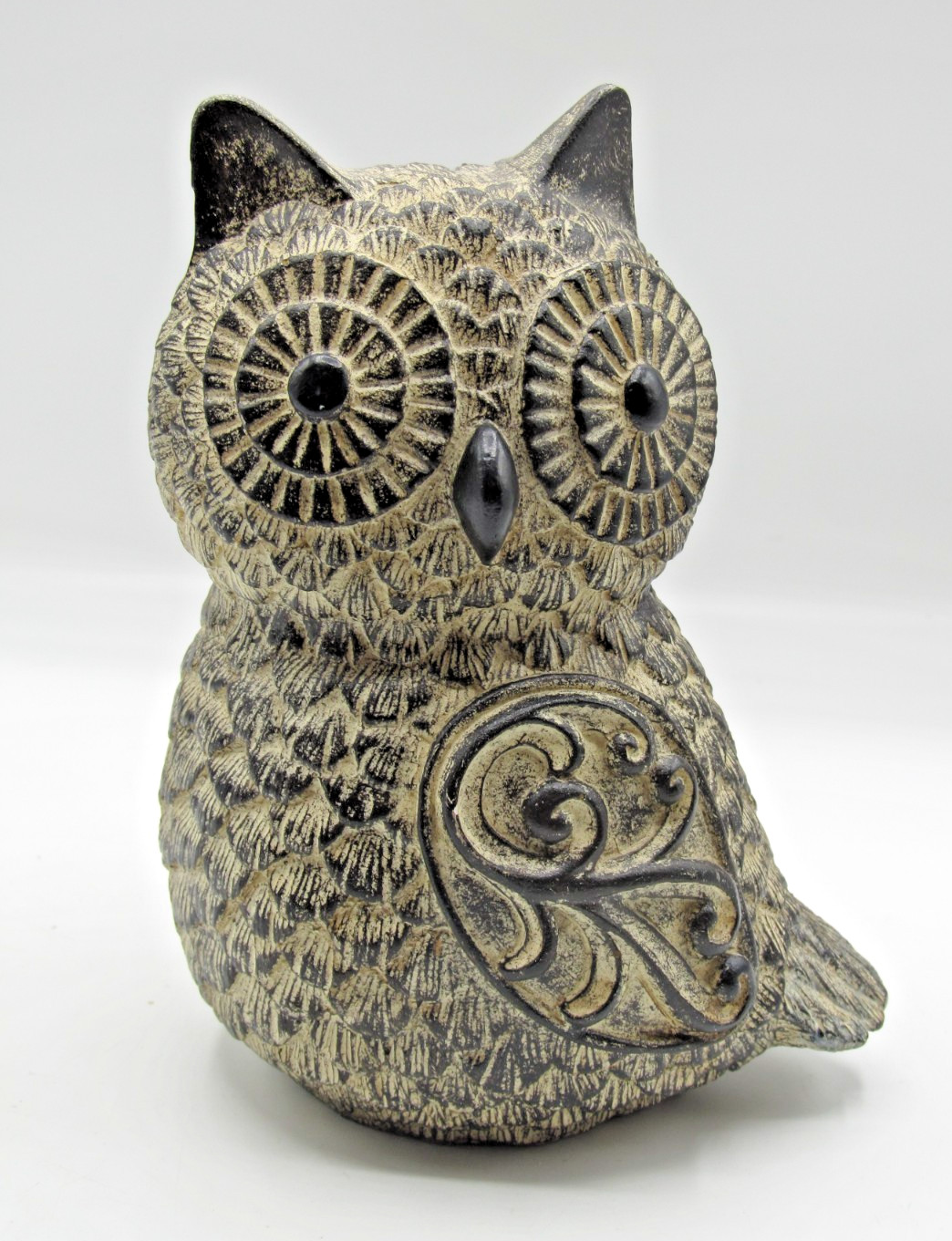 Owl Tabletop Shelf Decor Figurine Distressed Bohemian Style 6” Figure
