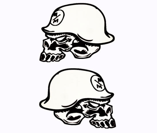 (2)Skull Vinyl Military Window Decal Sticker Car Metal Truck Mulisha Left/Right