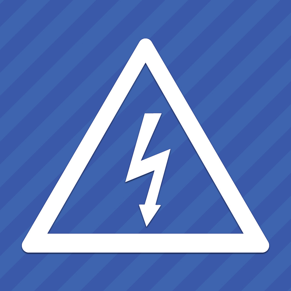 High Voltage Electrical Shock Hazard Warning Symbol Vinyl Decal Sticker