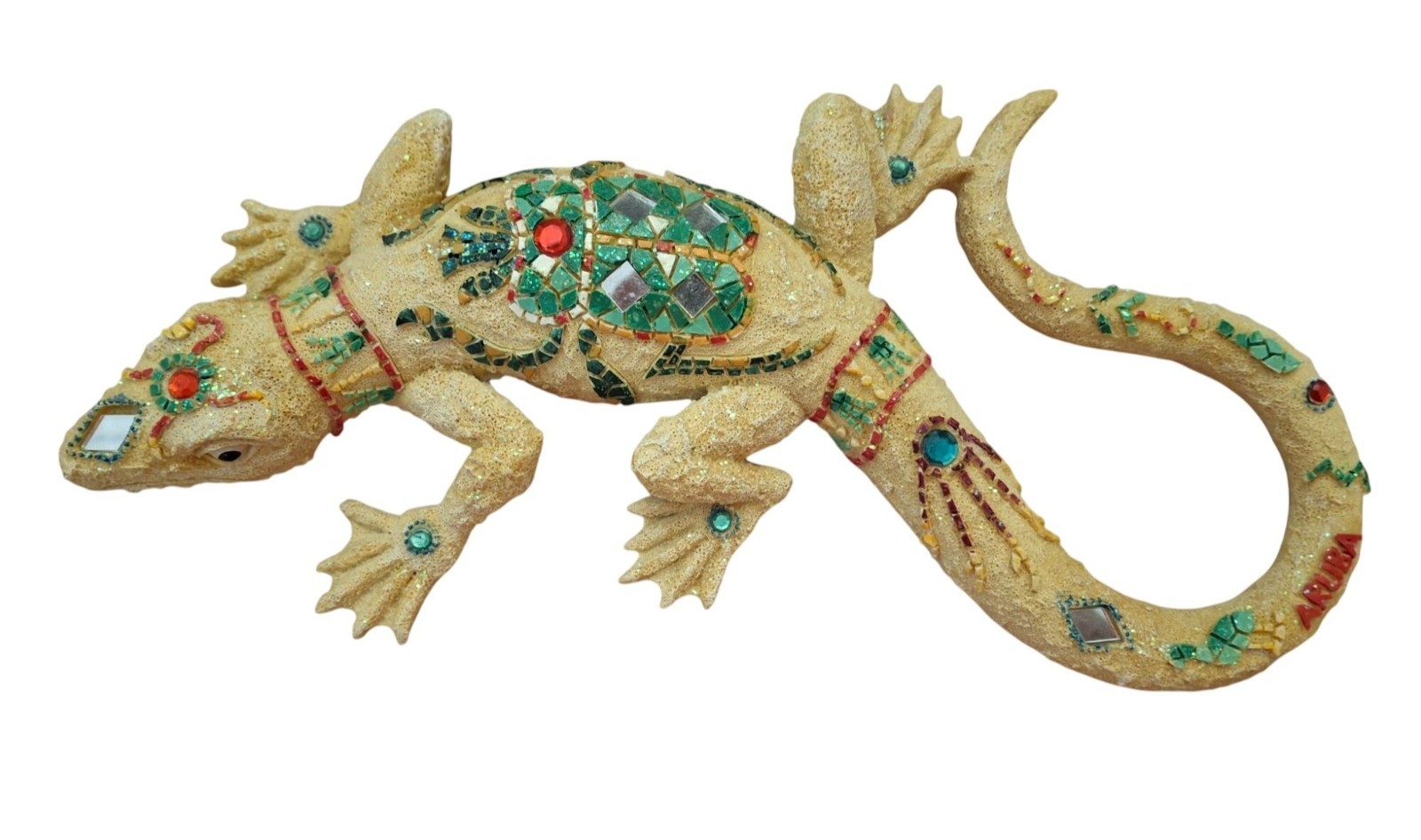 Large Mosaic Gecko Wall Decor Lizard Plaque Tropical Boho Garden Art 36cm