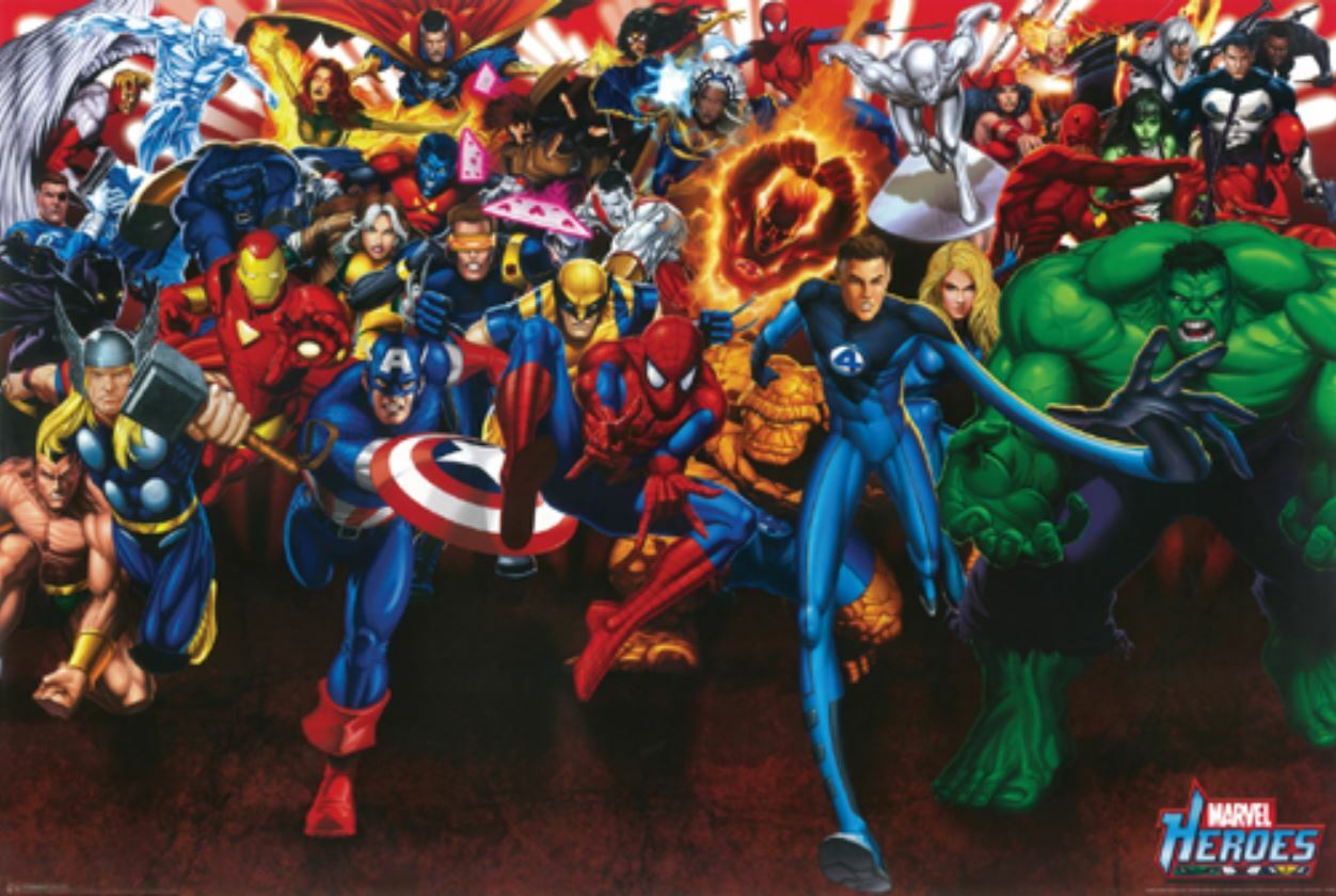 Marvel Comic Books Hero Collage Poster 24×36 -Avengers Wall Art Print Home Decor