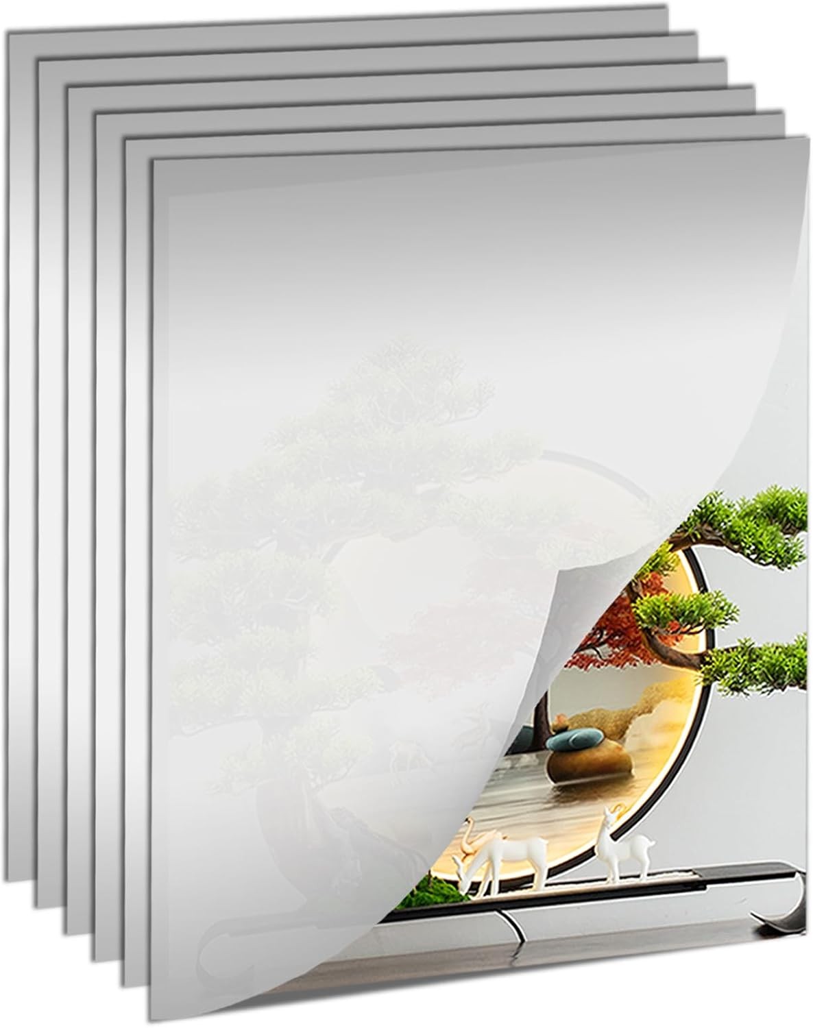 6PCS Wall Mirror Tiles, Upgrade Shatterproof Self-Adhesive Full Length Mirror