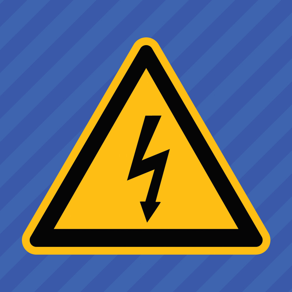 High Voltage Electrical Shock Hazard Warning Symbol Vinyl Decal Sticker