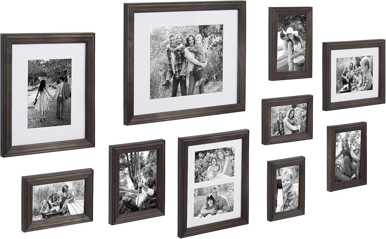 Bordeaux Gallery Wall Kit – 10 Assorted Frames in Charcoal Gray Finish