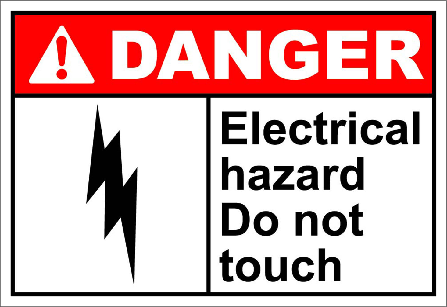 Electrical Hazard Do Not Touch Danger OSHA / ANSI LABEL DECAL STICKER