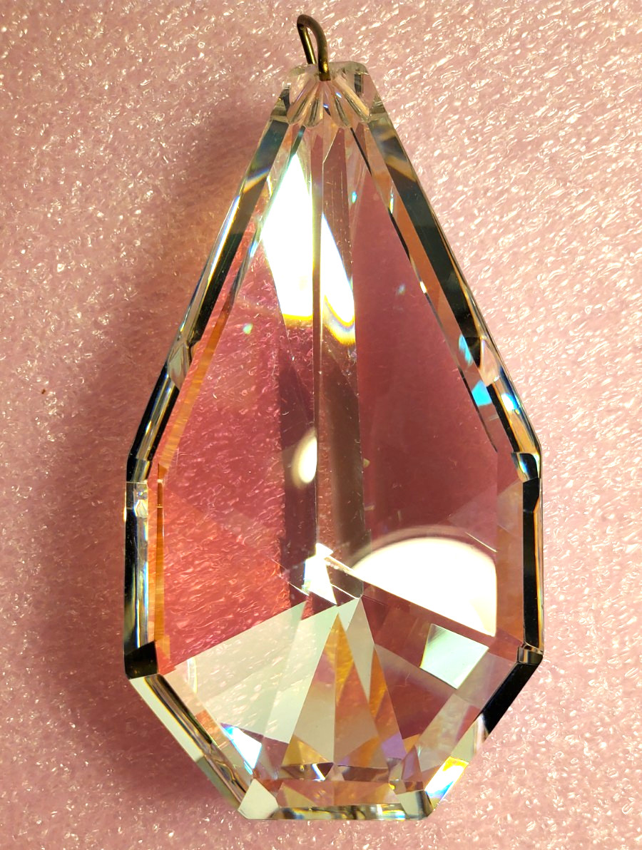 Faceted Large AB Aurora Borealis Crystal Glass Beveled Sun Catcher Ornament