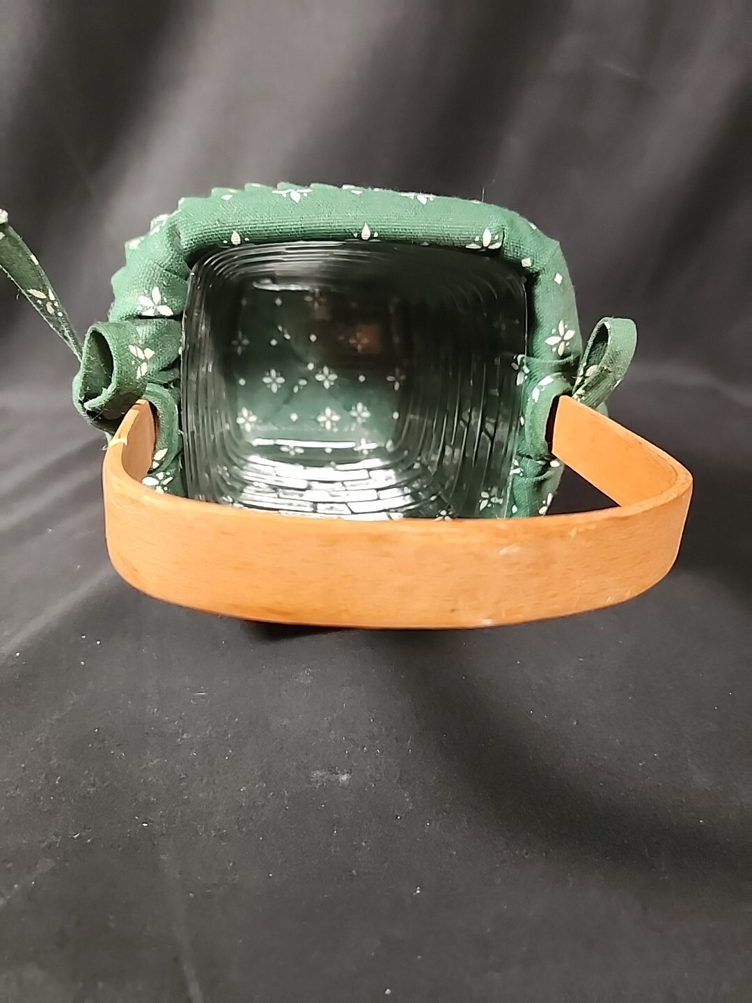 Longaberger Medium Peg Basket W/ Heritage Green Liner & Protector 1989 Vintage