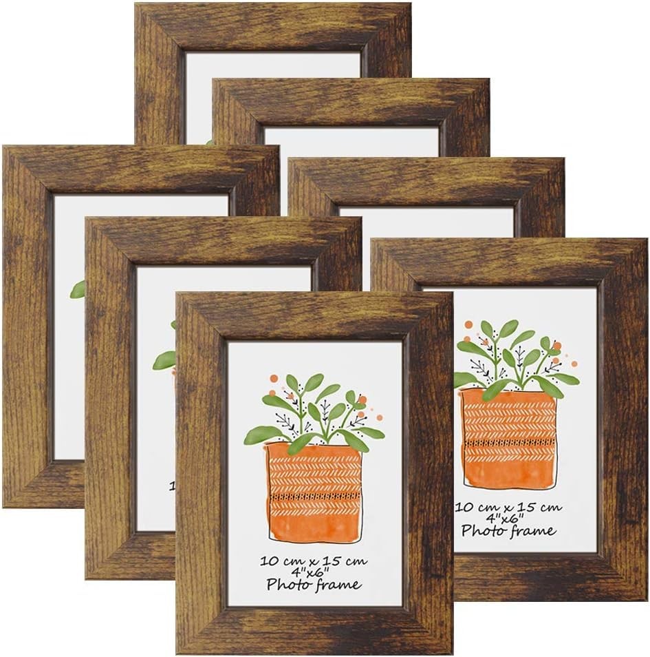 PETAFLOP Picture Frames 4×6 Rustic Frame Fits 4 by 6 Inch Prints Wall Tabletop