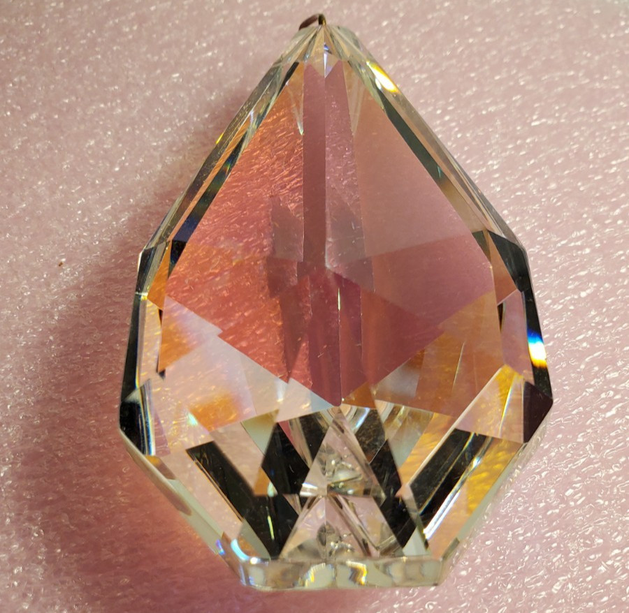 Faceted Large AB Aurora Borealis Crystal Glass Beveled Sun Catcher Ornament