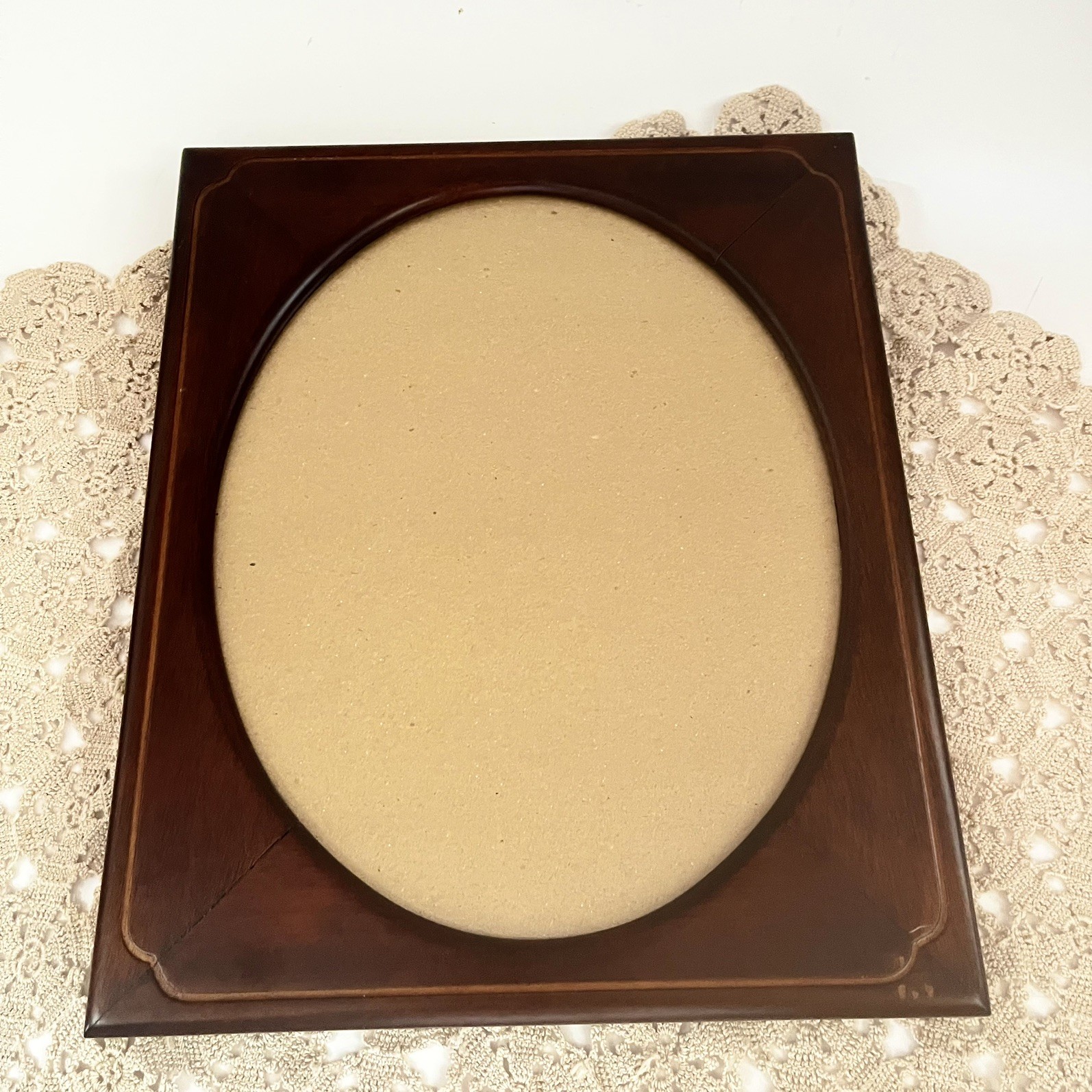 Vintage Brown Wood Oval Photo Frame 8×10 Freestanding or Wall Mount