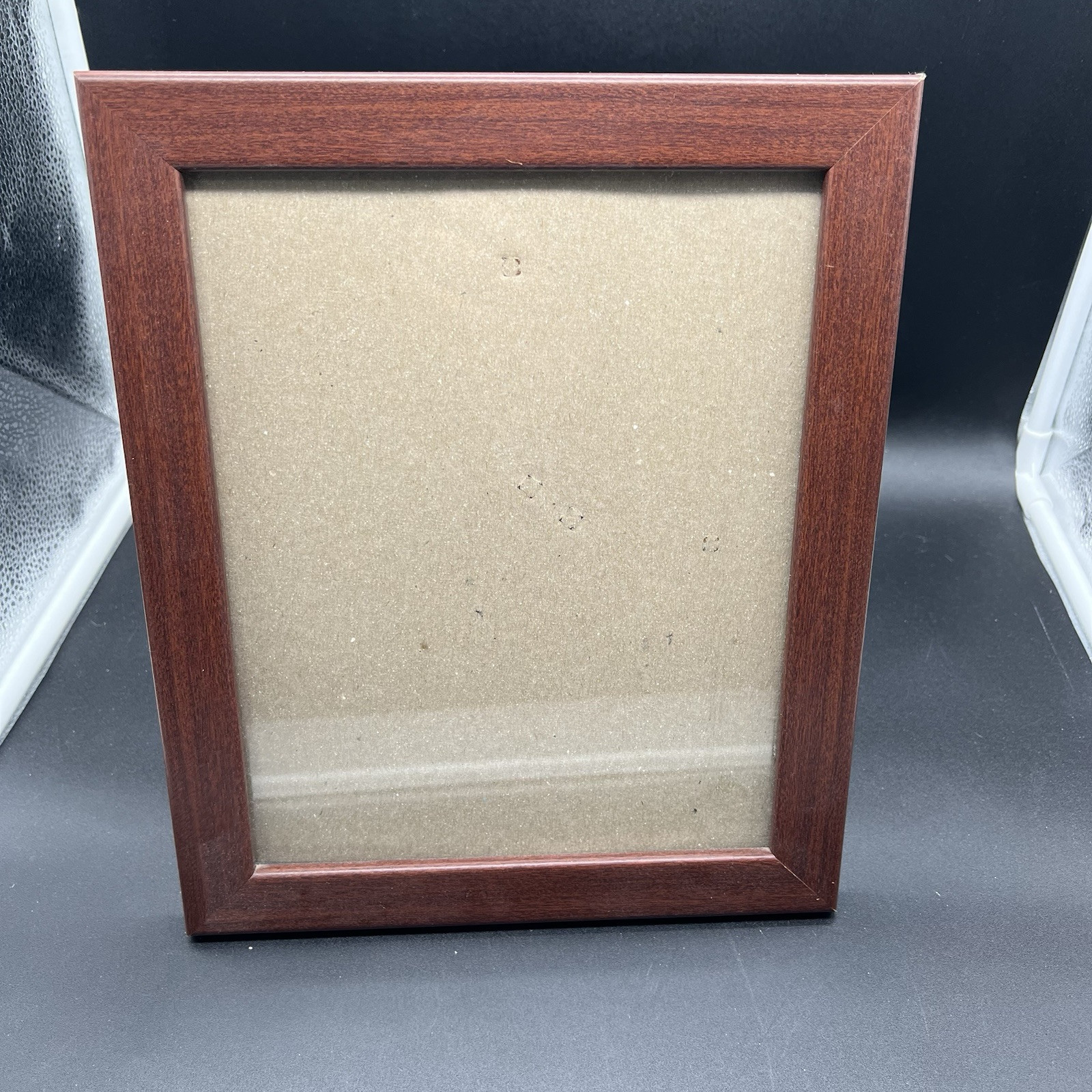 Vintage Brown Wood And Glass Table Top 8×10 Rustic Picture Photo Frame