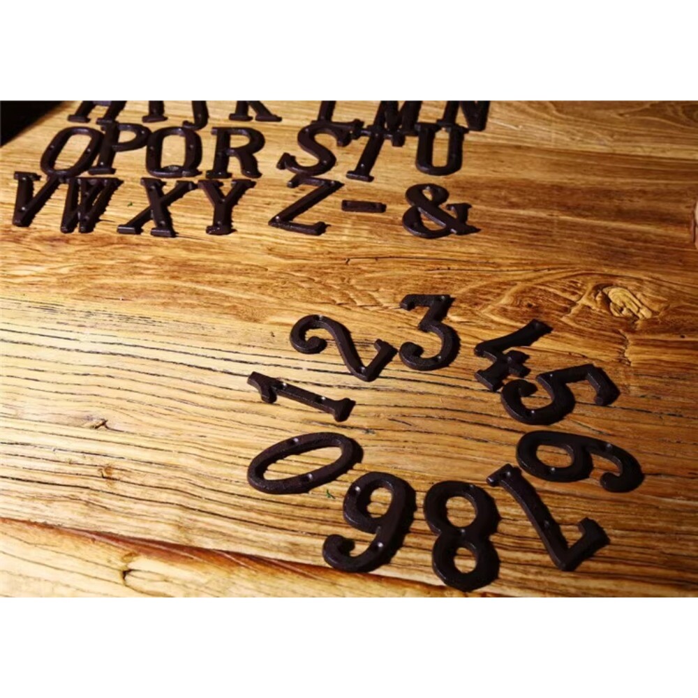 US Cast Wrought Iron Black Antique House Door Address Alphabet Letters Numbers
