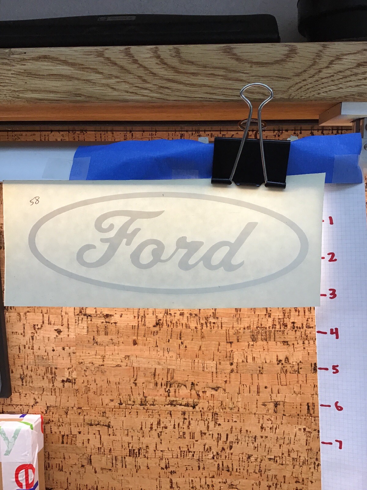 Ford Logo – White – Vinyl Transfer Decal – Y7-1.58