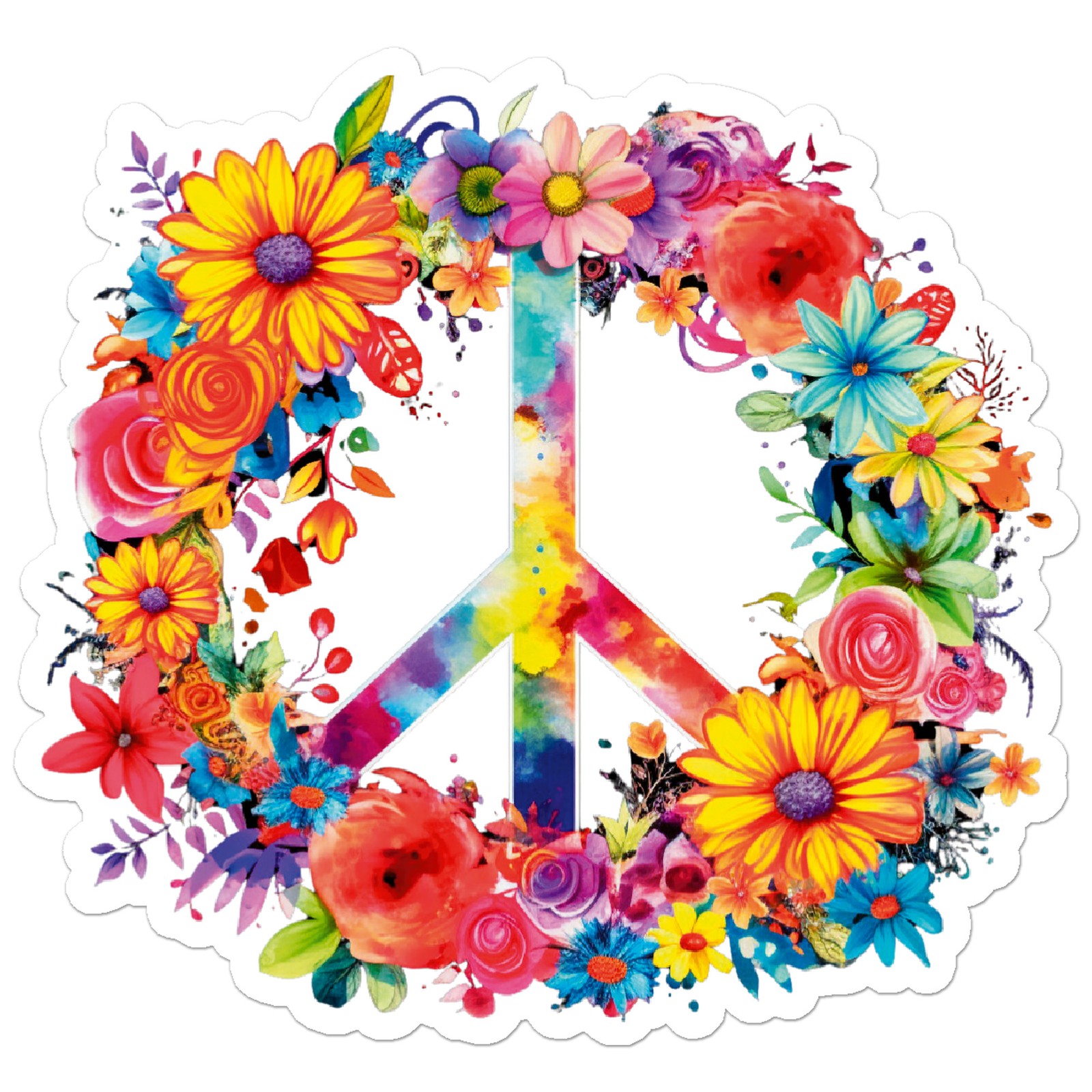 Peace Flowers – Vinyl Decal Sticker – Car Window Laptop – ebn9355