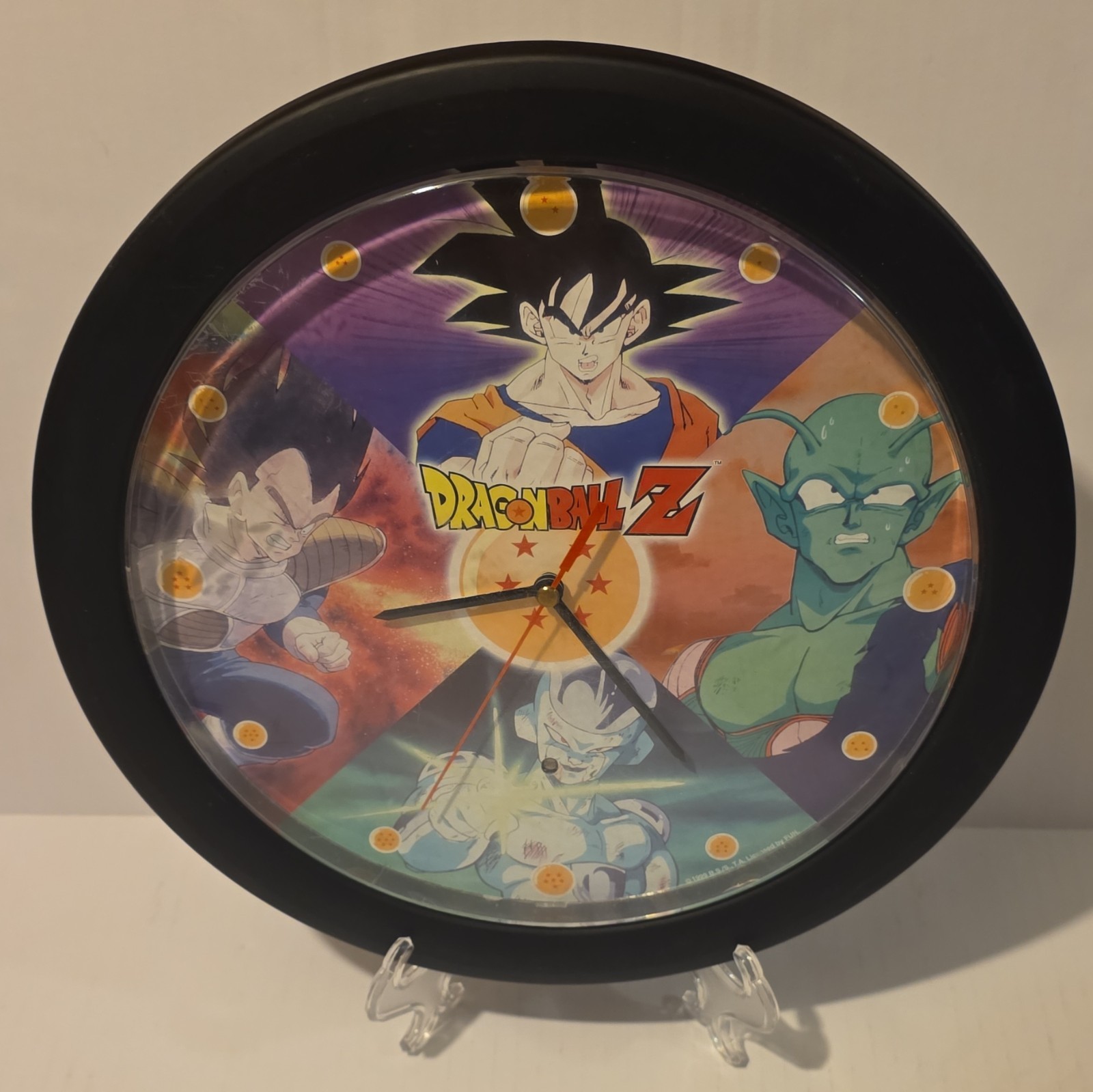 FUNimation Dragon Ball Z Musical Analog Wall Clock Battery Powered Black 1999