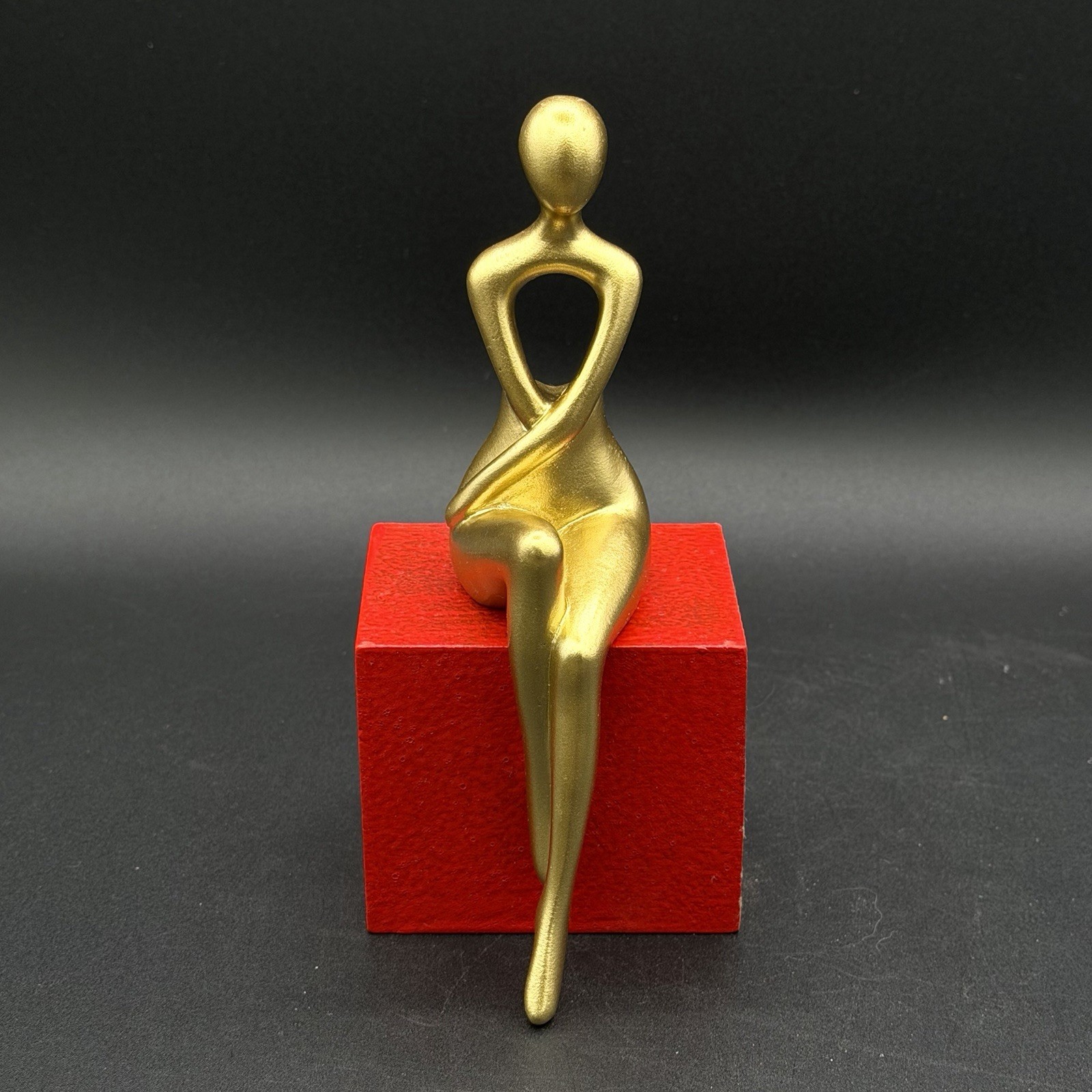3-Piece Women Resin Statues In Gold Art Sculptures For Home Or Office Decor