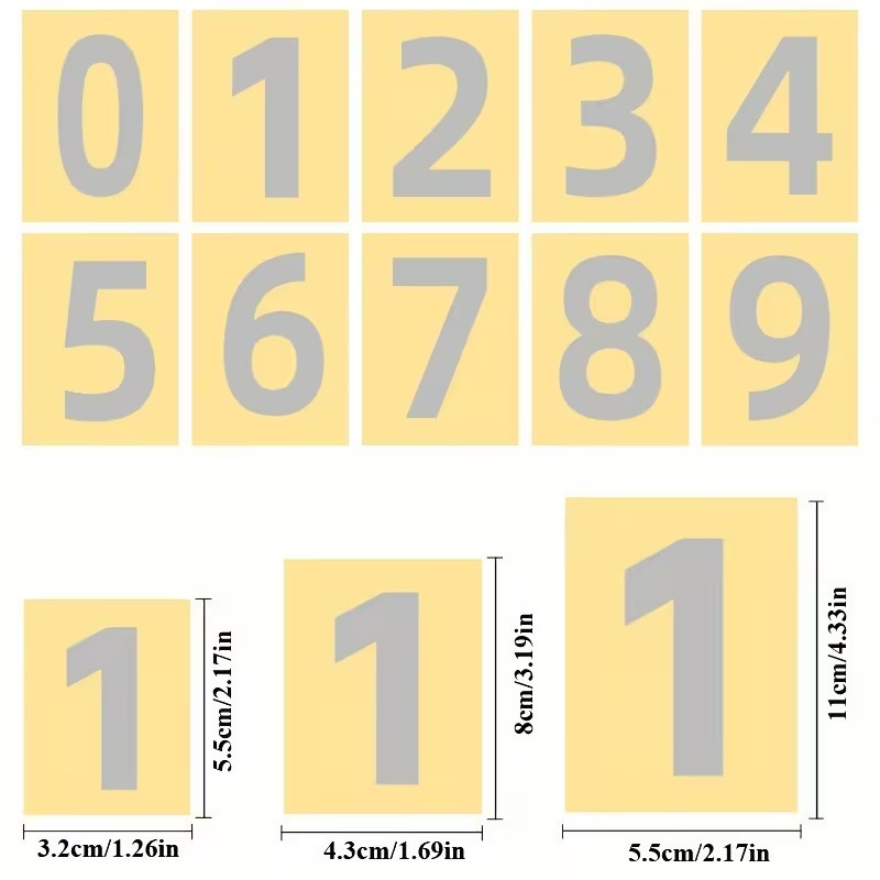 2in-4in Reflective Mailbox Numbers for Outside, Number Stickers with Sticky Tabs