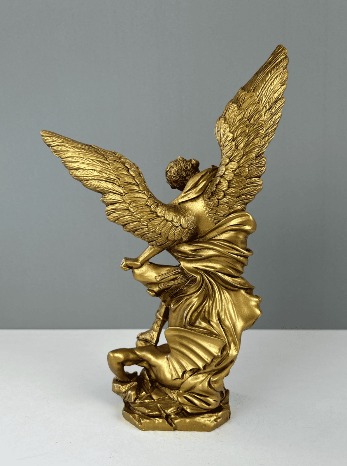 St. Michael Defeating Lucifer Statue, 29cm/11.4 in, Archangel Michael Sculpture
