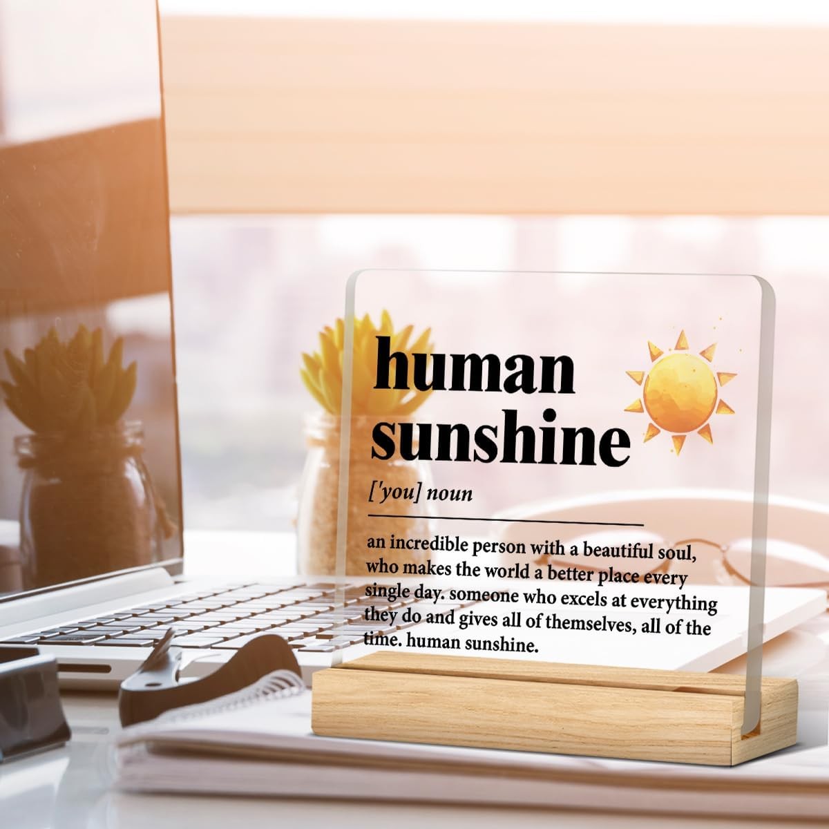 Human Sunshine Motivational Gift for Women Men, Employee Appreciation, Coworker