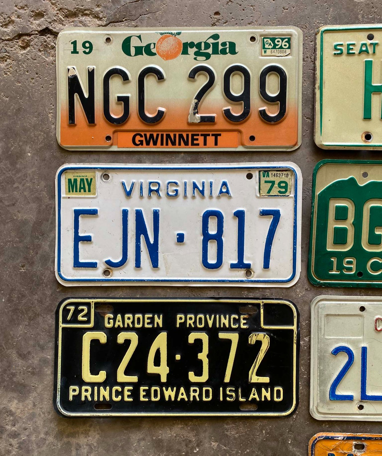 Vintage Craft Mixed State Canada Decorator Flea Market License Plate Lot of 10