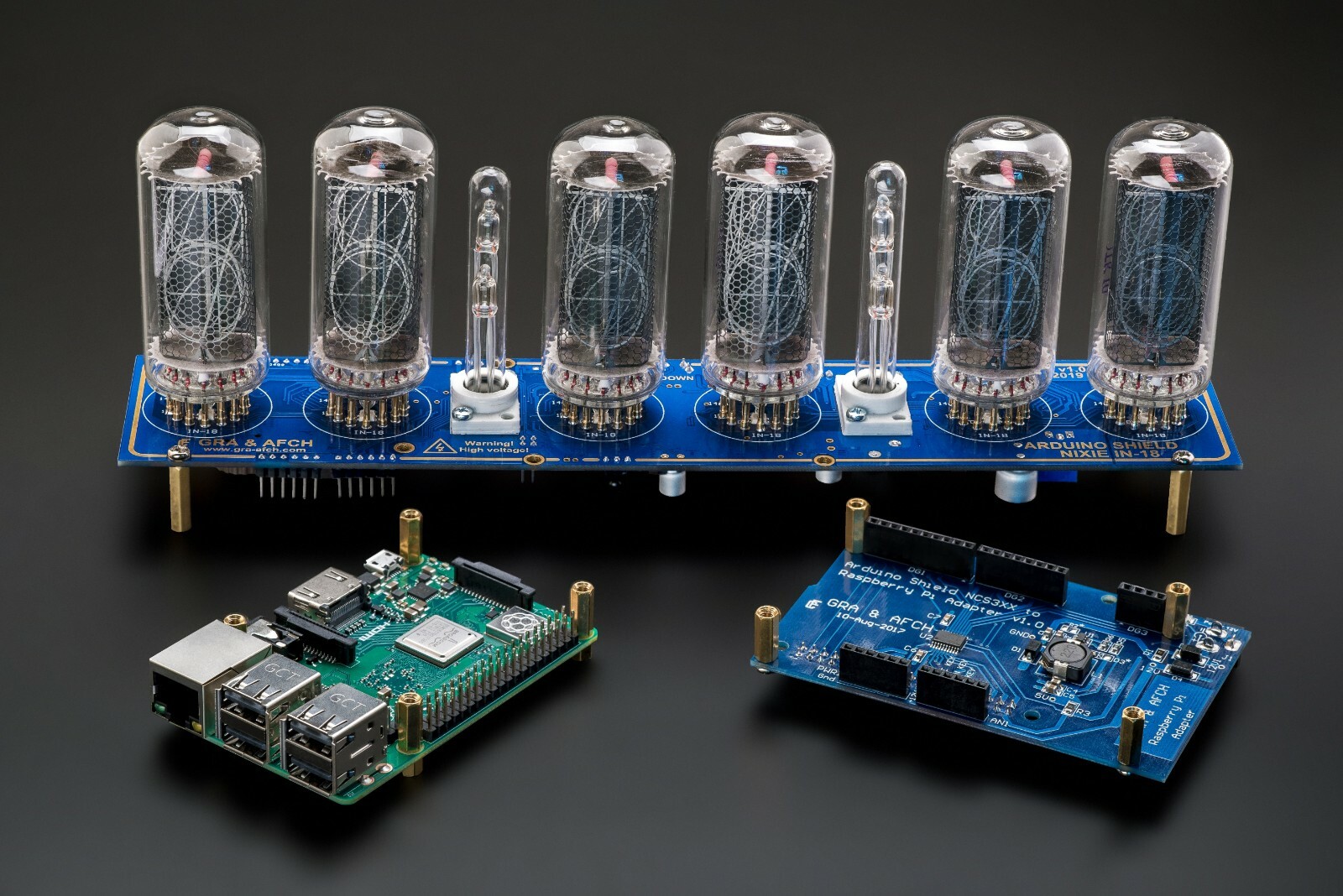 IN-18 SHIELD NCS318 RASPBERRY PI HAT or ARDUINO NIXIE CLOCK [WITH OPTIONS]