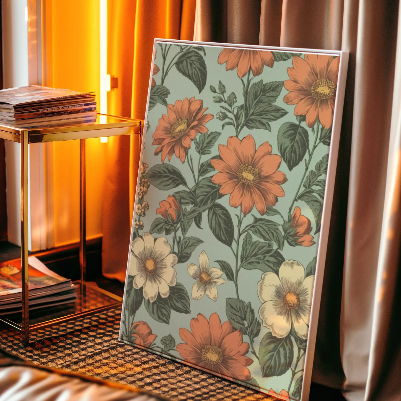 Antique Botanical Wall Art, Vintage Flower Prints for Rustic & Farmhouse Decor