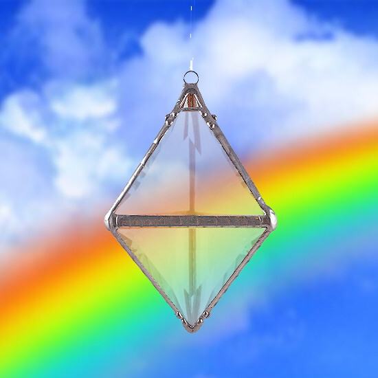 Double Pyramid Rainbow Water Prism (4″)