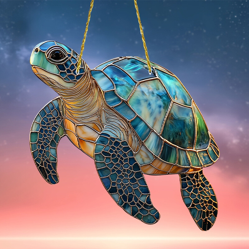 1 PC Colorful Turtle Window Hanging Acrylic Suncatcher Outdoor Patio Decorations