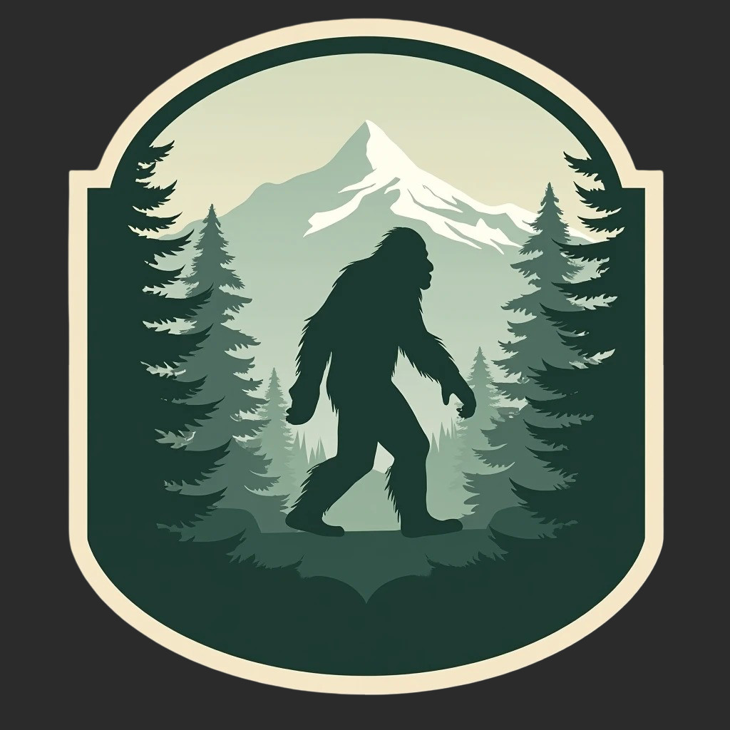 Bigfoot sticker vinyl decal believe cryptid comic wilderness mountain forest