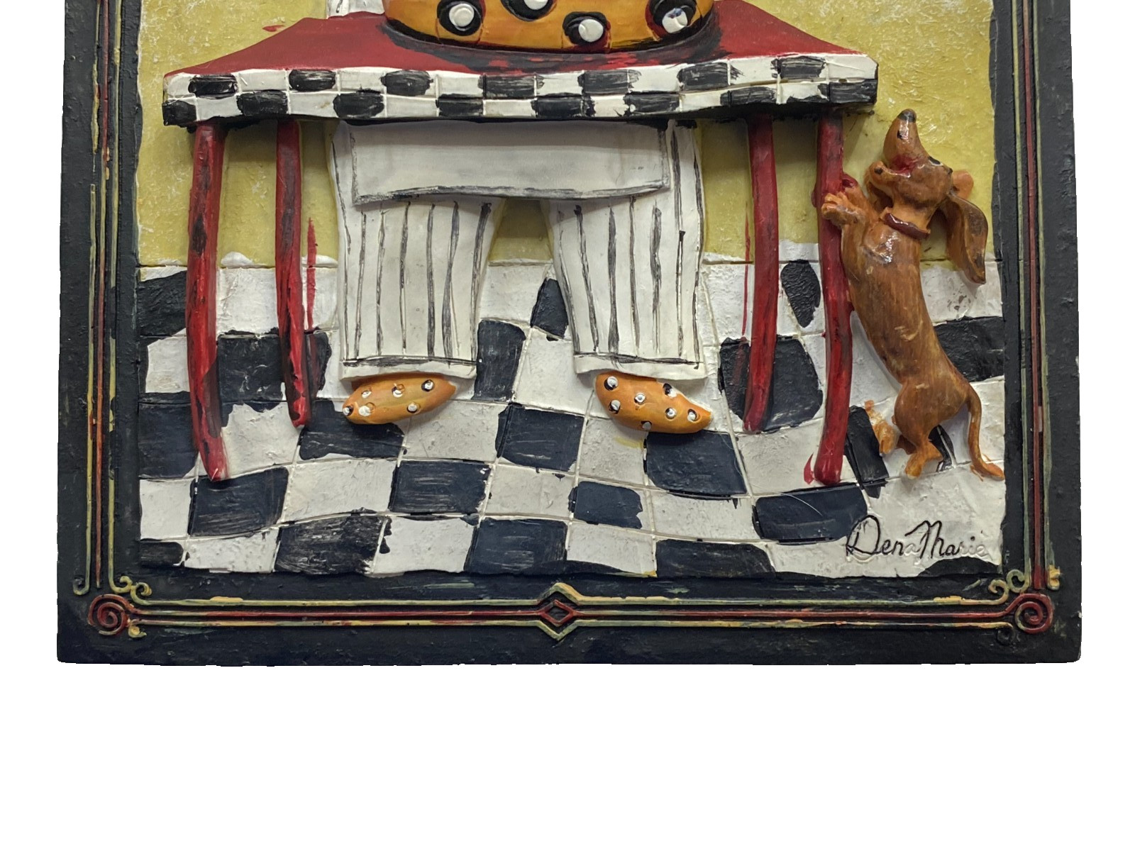 Italian Chef Tiles 3D Wall Art Set of 4 Plaques 4 1/2″ x 6 1/4″ by Dena Marie