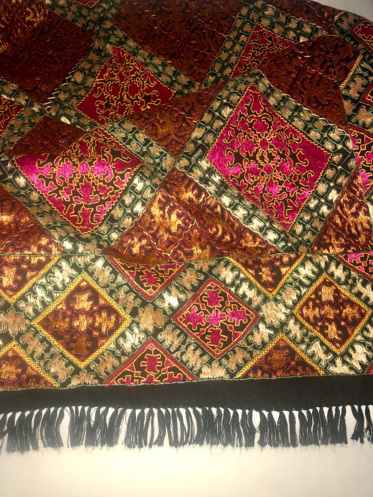 Handmade Afghan Shawl/Table Covering 86in x 42in