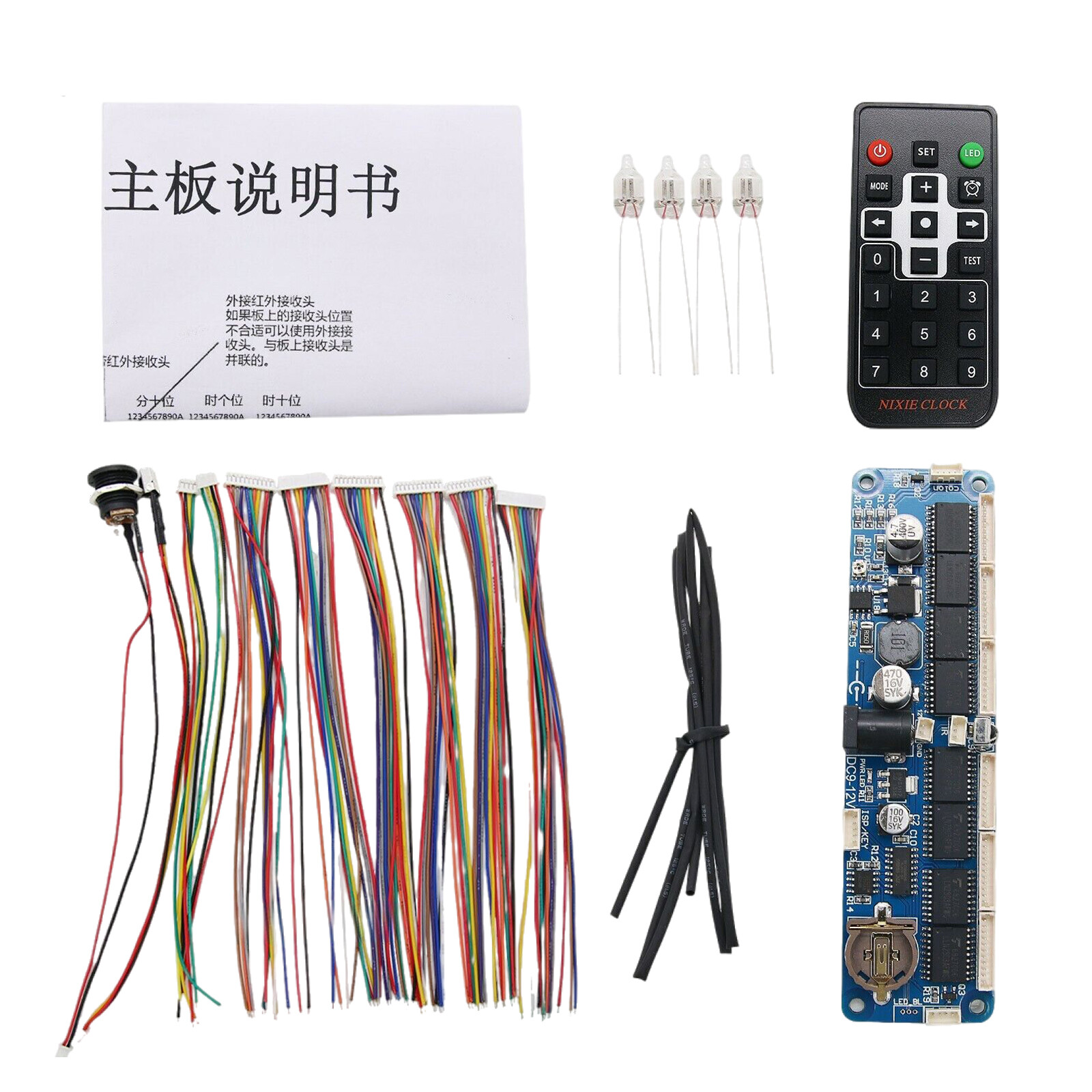 6-Digit Nixie Tube Board + Nixie Tube Clock DIY Kit for in12 in14 in18 qs30-1