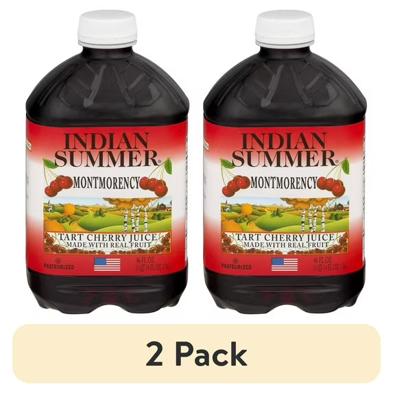 (2 pack) Indian Summer 100% Juice, Montmorency Cherry, 46 Fl Oz, 1 Count