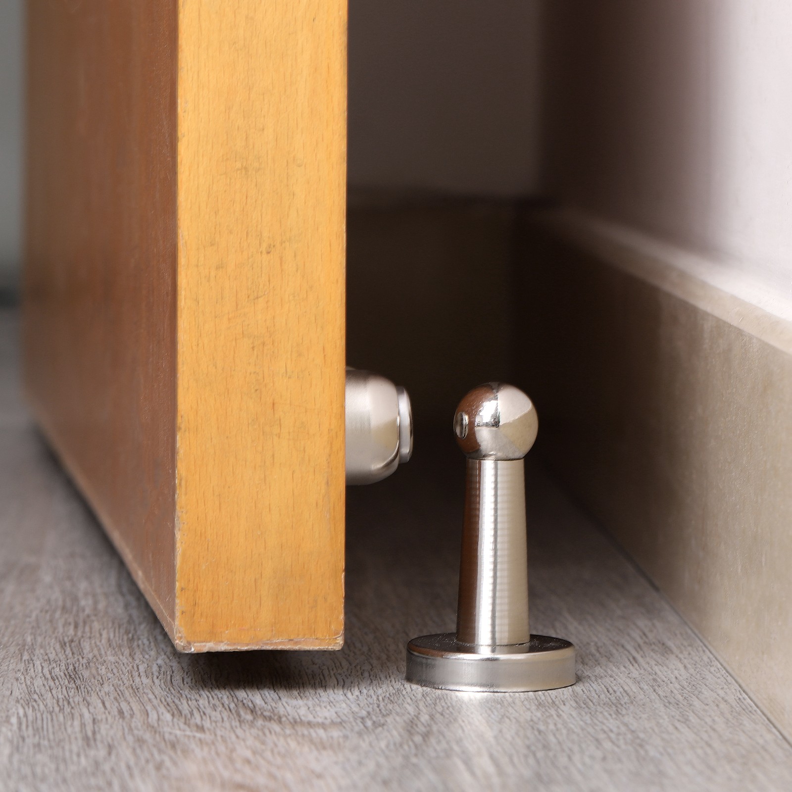 Magnetic Door Stopper Stainless Steel Wall/Floor Mounted Holder for Home Office