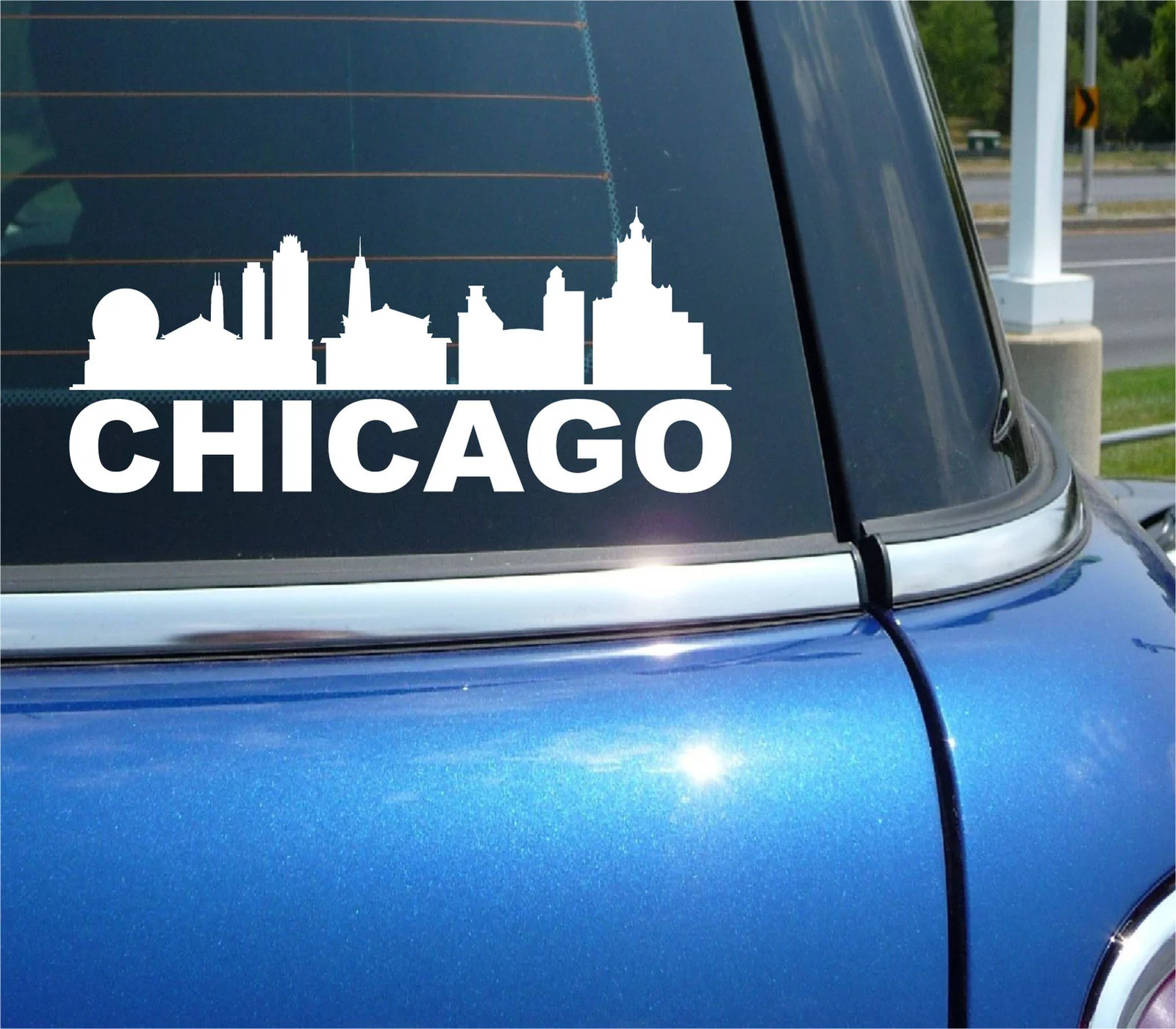 CHICAGO ILLINOIS CITY SKYLINE CITYSCAPE CAR WALL DECAL BUMPER STICKER