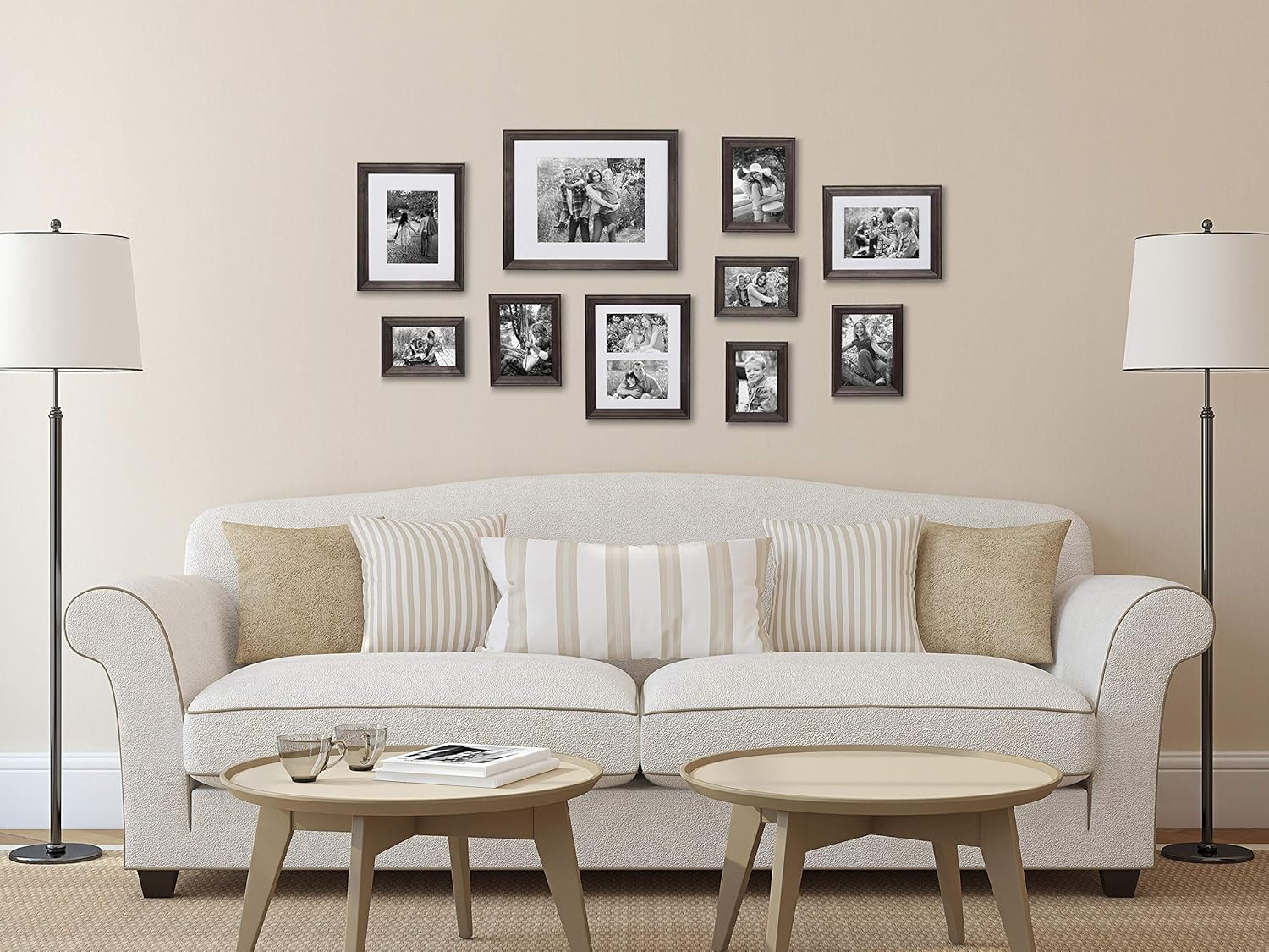 Bordeaux Gallery Wall Kit – 10 Assorted Frames in Charcoal Gray Finish